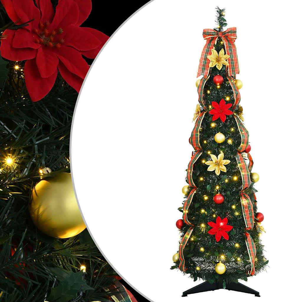 vidaXL Kunstkerstboom met 50 LED met standaard Groen 125 cm PVC