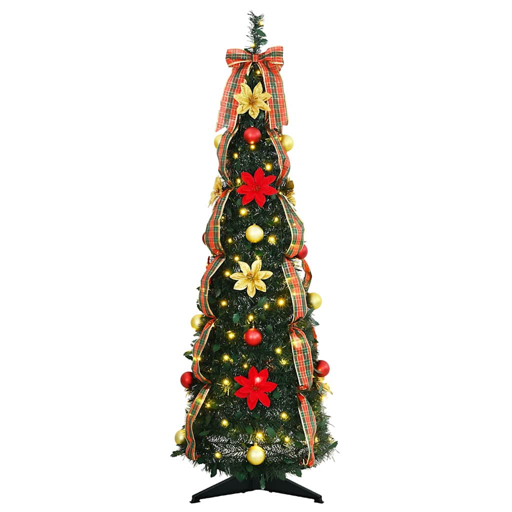 vidaXL Kunstkerstboom met 50 LED met standaard Groen 125 cm PVC