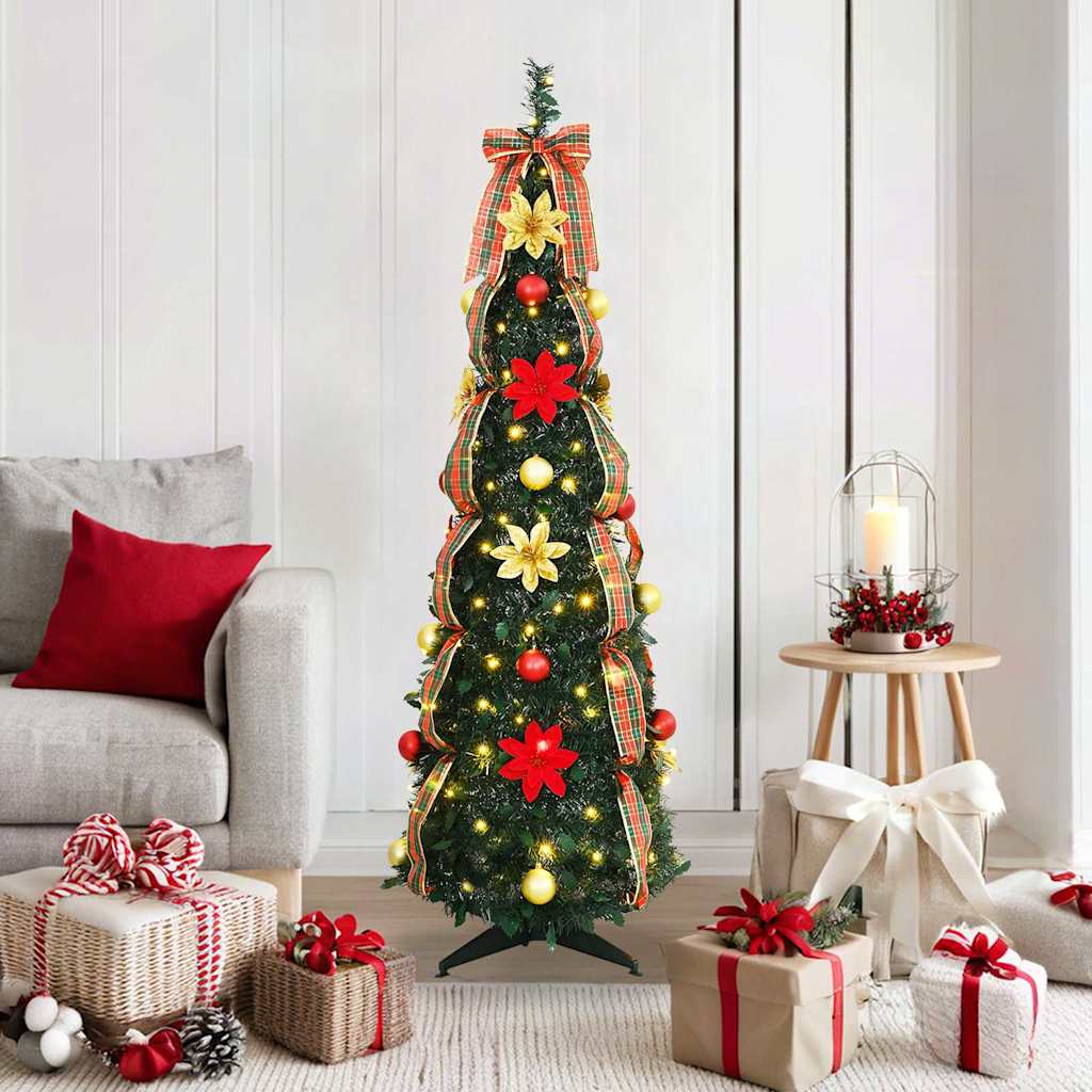 vidaXL Kunstkerstboom met 50 LED met standaard Groen 125 cm PVC