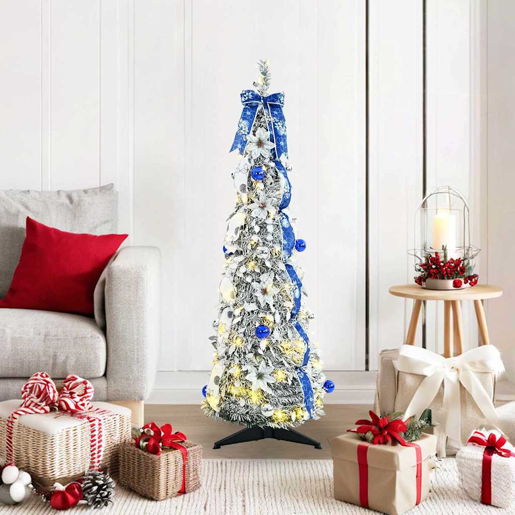 vidaXL Artificial Christmas Tree with 50 LED with Stand White 120 cm PVC