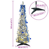 vidaXL Artificial Christmas Tree with 50 LED with Stand White 120 cm PVC