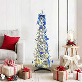 vidaXL Artificial Christmas Tree with 50 LED with Stand White 120 cm PVC
