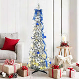 vidaXL Artificial Christmas Tree with 50 LED with Stand White 120 cm PVC
