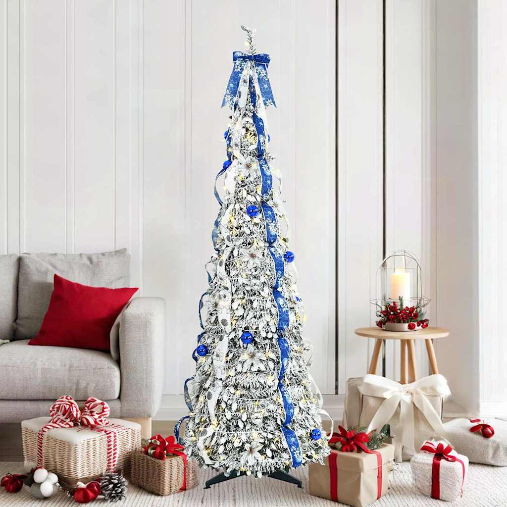 vidaXL Artificial Christmas Tree with 50 LED with Stand White 120 cm PVC