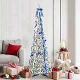 vidaXL Artificial Christmas Tree with 50 LED with Stand White 120 cm PVC