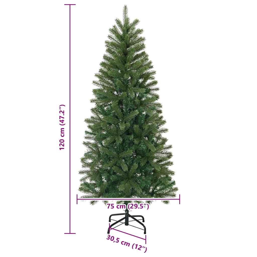 vidaXL Kunstkerstboom met standaard Groen 120 cm PVC, PE en staal