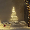 vidaXL LED Christmas Tree with Ground Spikes 112 Warm White LEDs 182 cm Metal