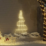 vidaXL LED Christmas Tree with Ground Spikes 112 Warm White LEDs 182 cm Metal