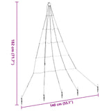 vidaXL LED Christmas Tree with Ground Spikes 112 Warm White LEDs 182 cm Metal