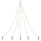 vidaXL LED Christmas Tree with Ground Spikes 112 Warm White LEDs 182 cm Metal