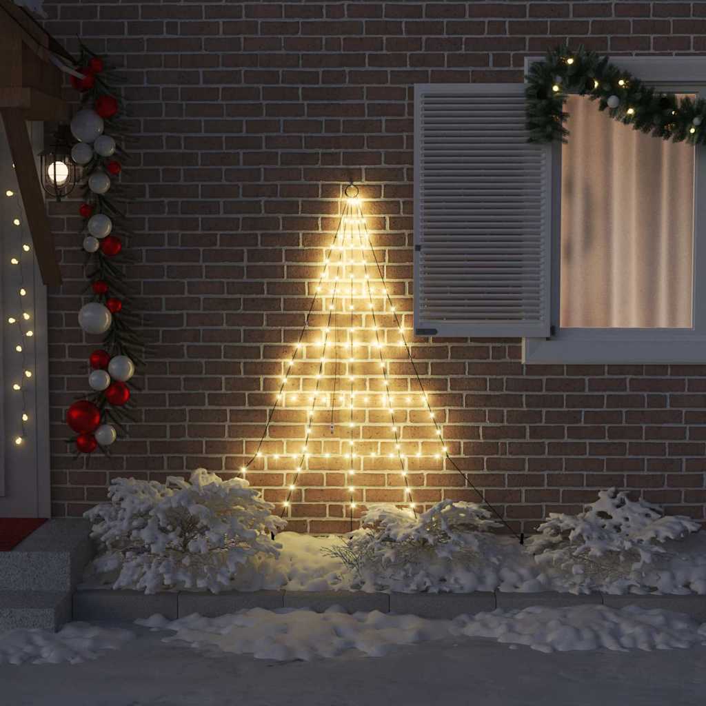 vidaXL LED Christmas Tree with Ground Spikes 112 Warm White LEDs 182 cm Metal
