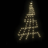vidaXL LED Christmas Tree with Ground Spikes 112 Warm White LEDs 182 cm Metal