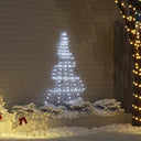 vidaXL LED Christmas Tree with Ground Spikes 112 Warm White LEDs 182 cm Metal