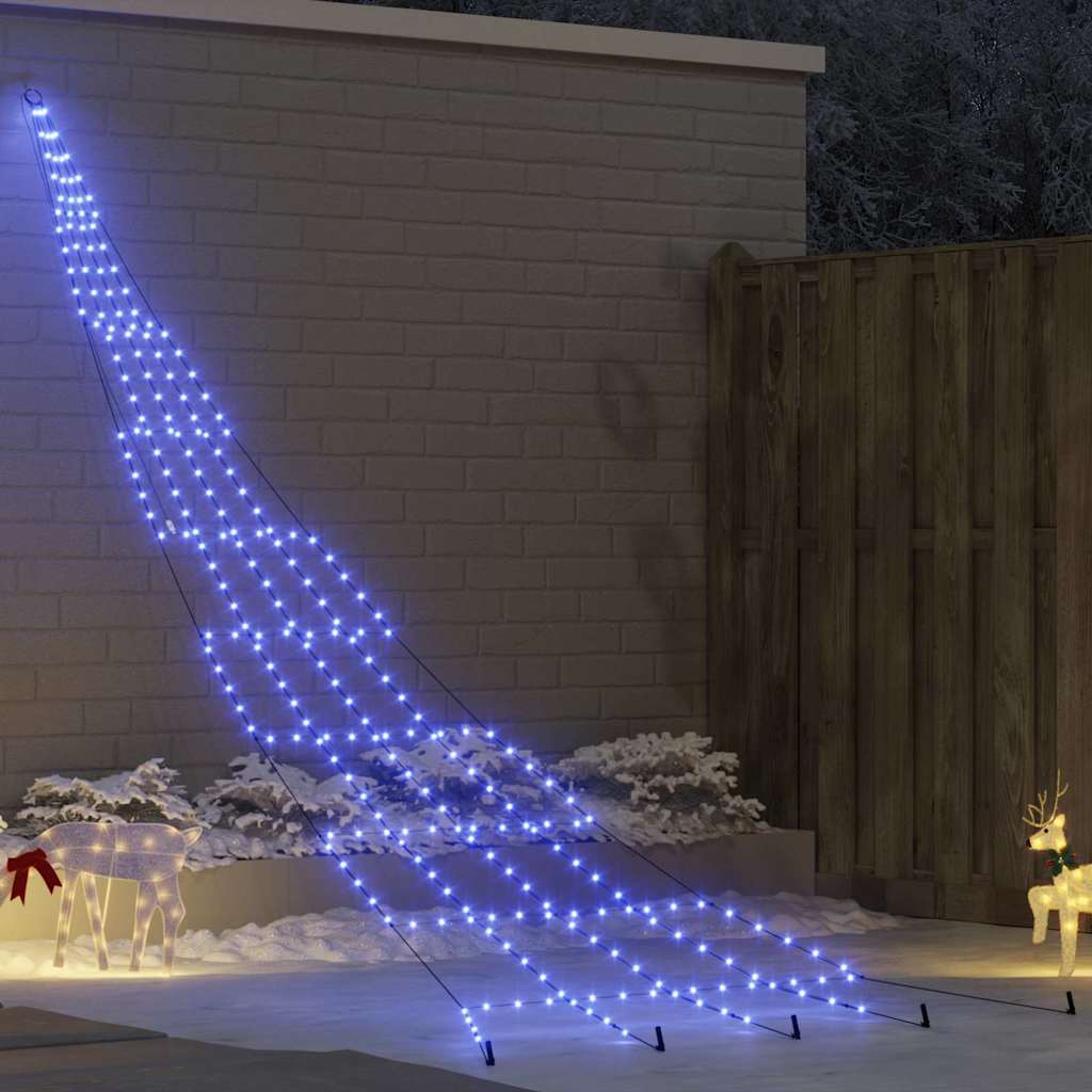 vidaXL LED Christmas Tree with Ground Spikes 112 Warm White LEDs 182 cm Metal