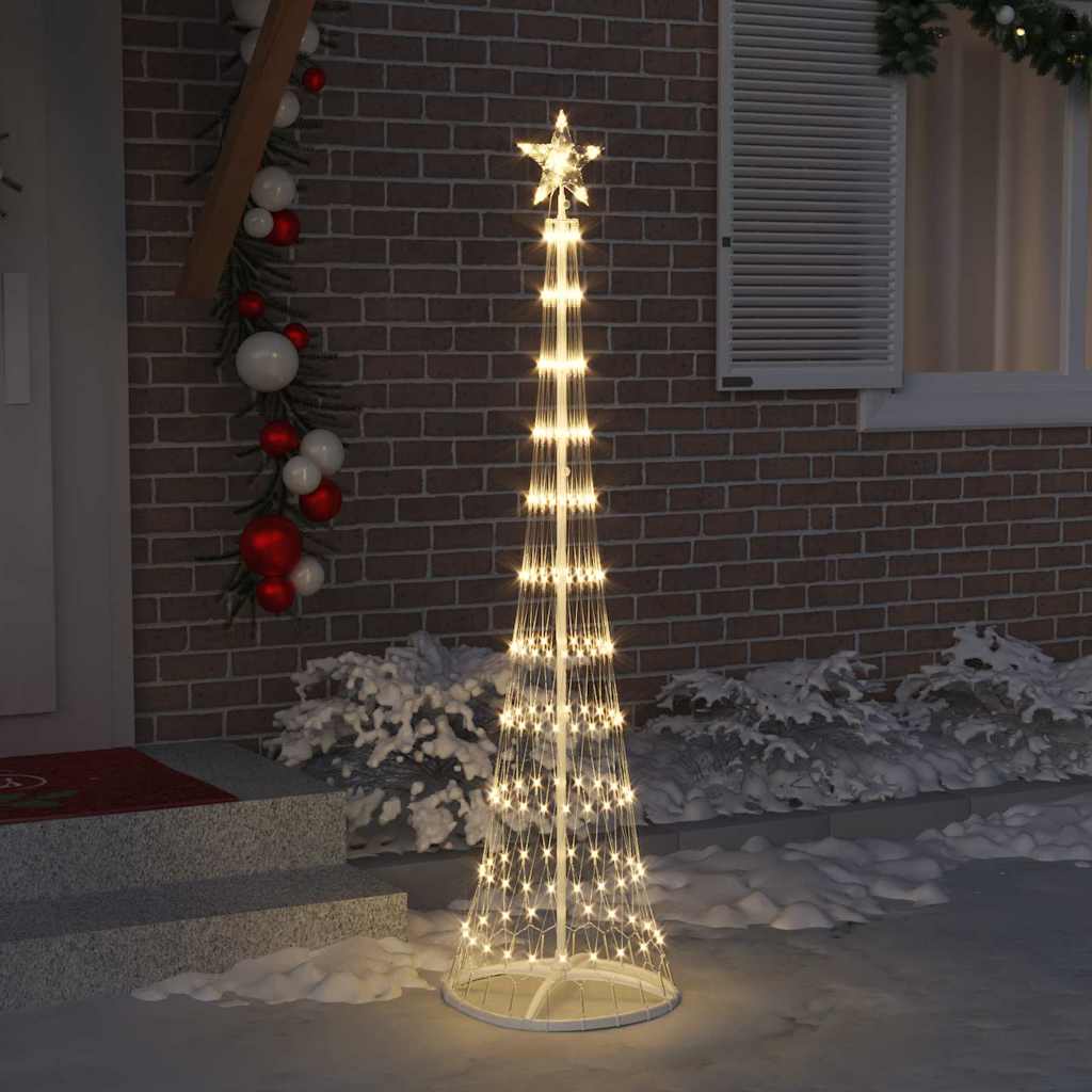vidaXL LED Christmas tree with 230 warm white LEDs 51 x 51 x 190 cm Metal
