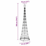 vidaXL LED Christmas tree with 230 warm white LEDs 51 x 51 x 190 cm Metal
