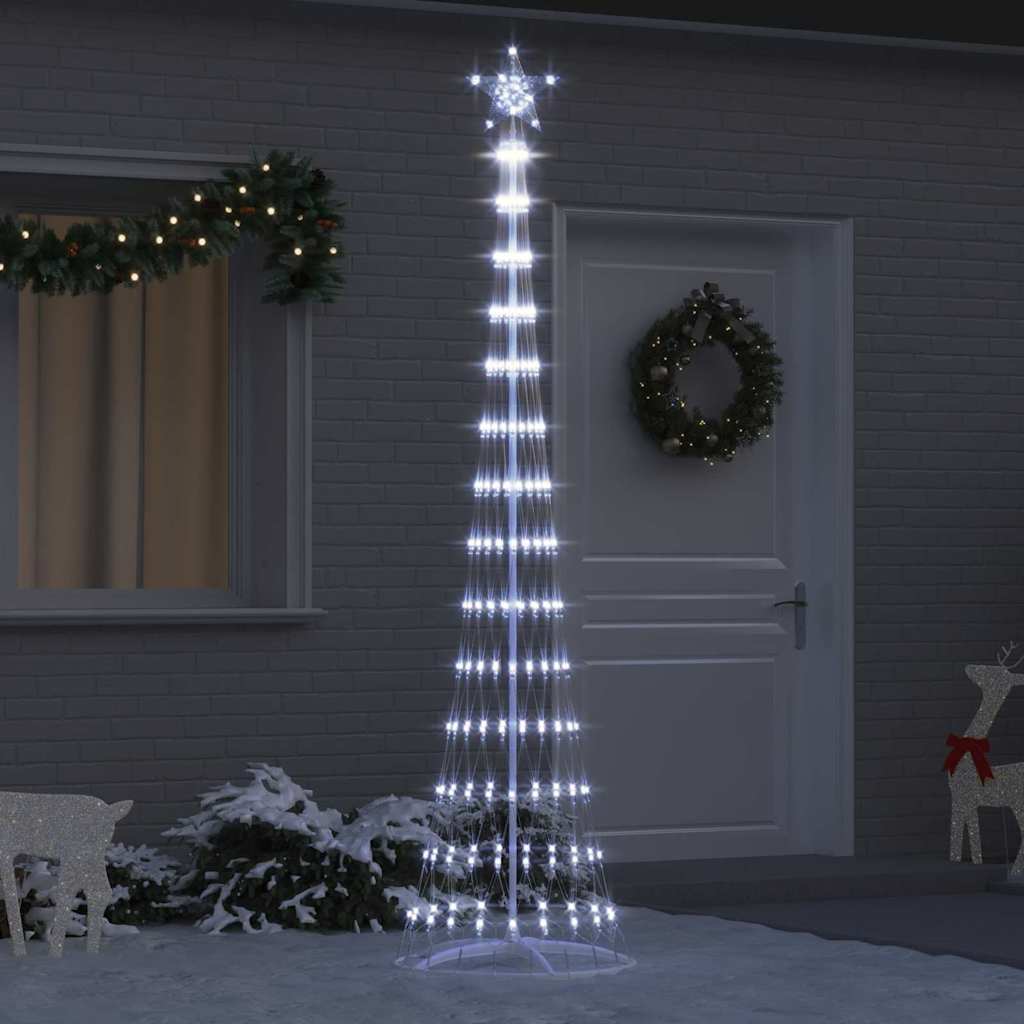 vidaXL LED Christmas tree with 230 warm white LEDs 51 x 51 x 190 cm Metal