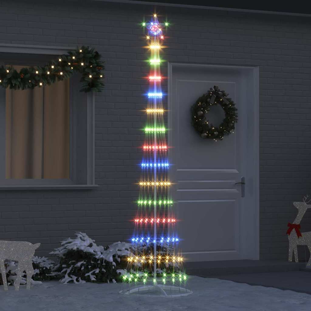 vidaXL LED Christmas tree with 230 warm white LEDs 51 x 51 x 190 cm Metal
