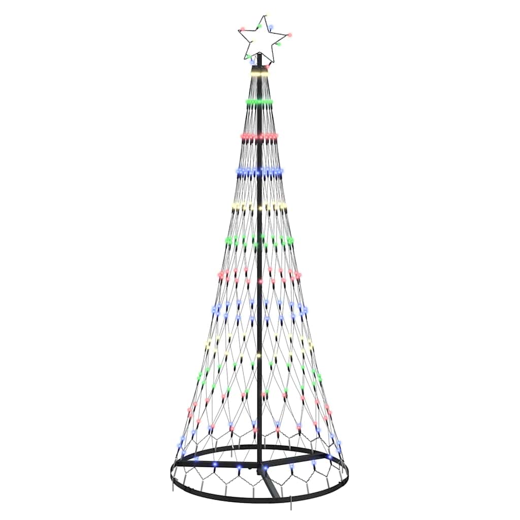 vidaXL LED kerstboom met 230 LED Multikleur 184.5 cm Metaal