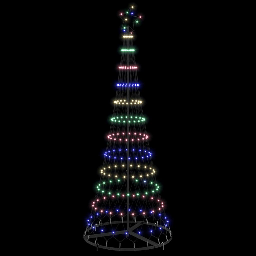 vidaXL LED kerstboom met 230 LED Multikleur 184.5 cm Metaal