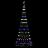 vidaXL LED kerstboom met 230 LED Multikleur 184.5 cm Metaal