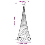 vidaXL LED kerstboom met 230 LED Multikleur 184.5 cm Metaal