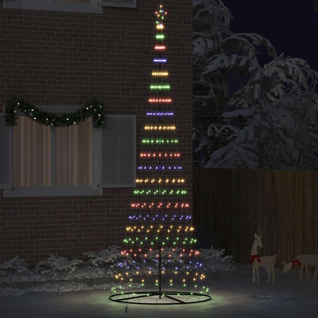 vidaXL LED kerstboom met 230 LED Multikleur 184.5 cm Metaal