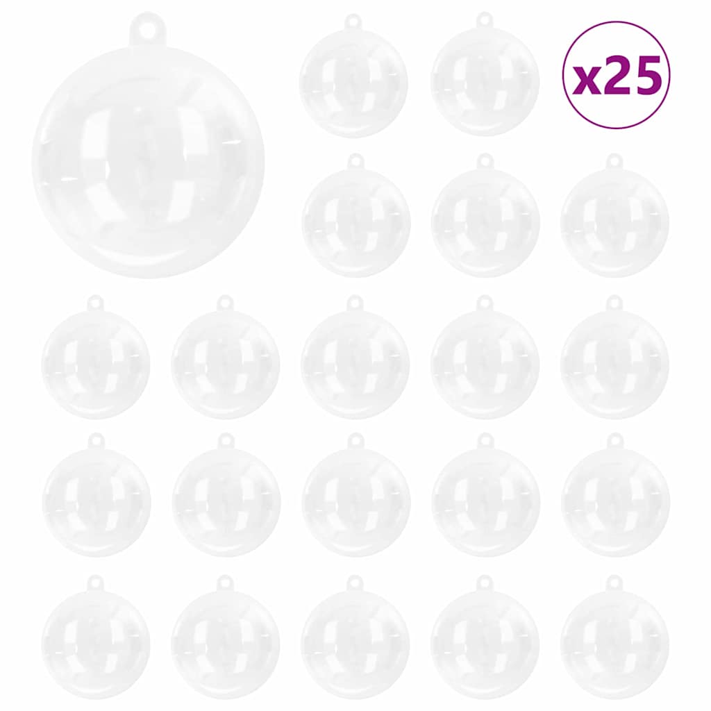 vidaXL Christmas Ball Set 50 pcs LED Transparent Ø 5 cm Plastic