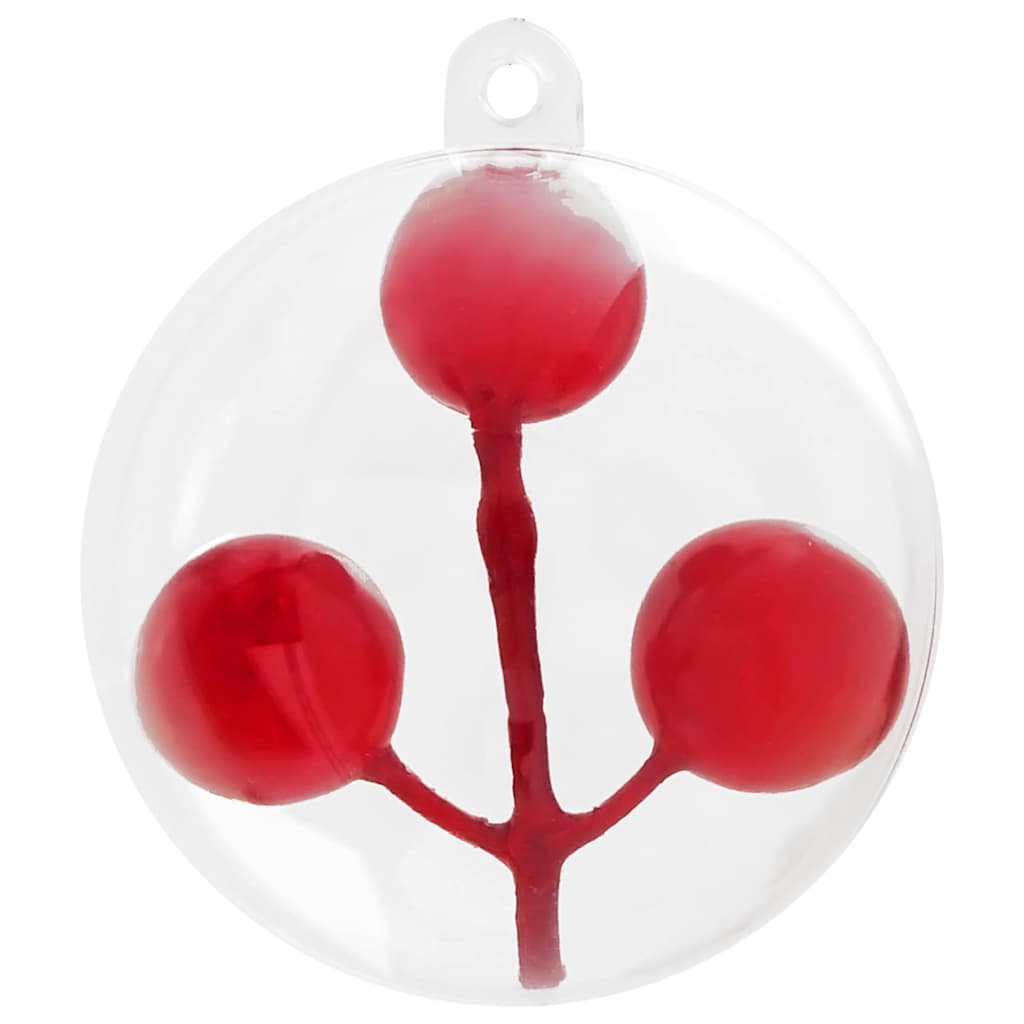 vidaXL Christmas Ball Set 50 pcs LED Transparent Ø 5 cm Plastic