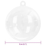 vidaXL Christmas Ball Set 50 pcs LED Transparent Ø 5 cm Plastic