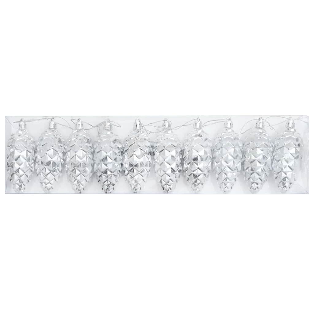 vidaXL Kerstdennenappelbal 40 pcs Zilver Kunststof