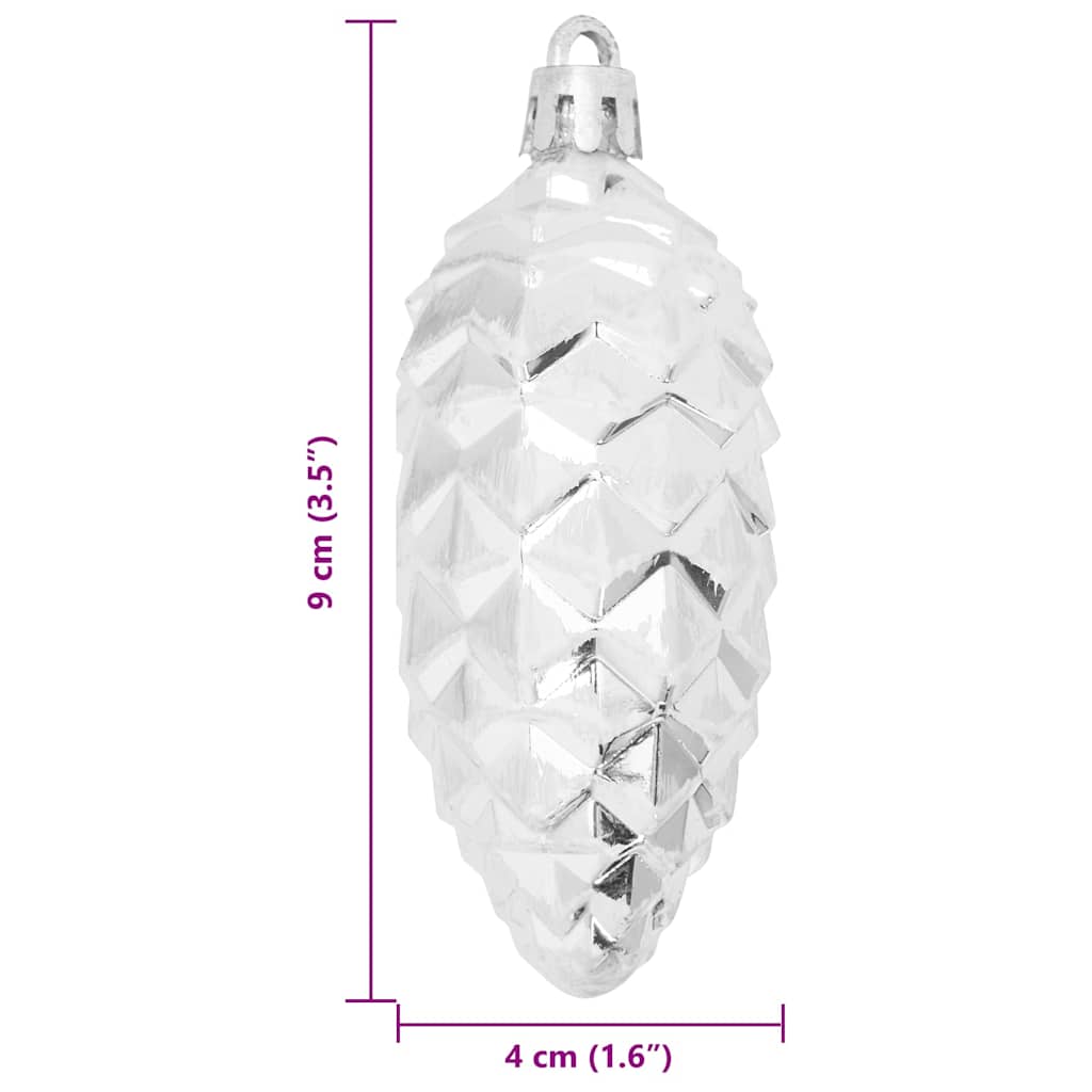 vidaXL Kerstdennenappelbal 40 pcs Zilver Kunststof
