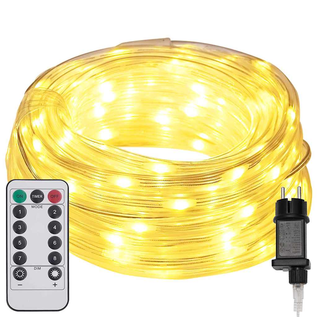 vidaXL Rope Light with 120 LED Warm White 5 m PVC