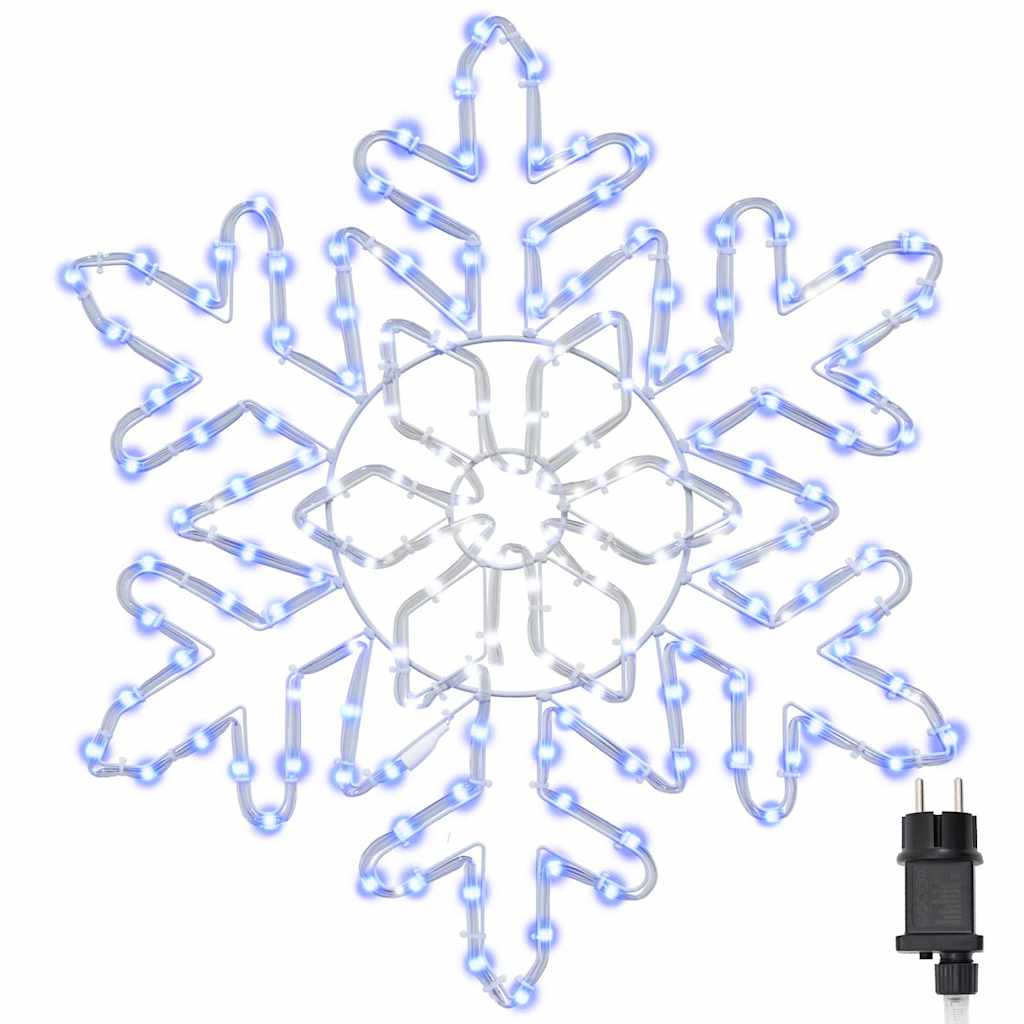 vidaXL Kerst sneeuwvlok met 156 LED Blauw 55,5 x 55,5 x 0,75 cm PVC