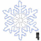 vidaXL Kerst sneeuwvlok met 156 LED Blauw 55,5 x 55,5 x 0,75 cm PVC