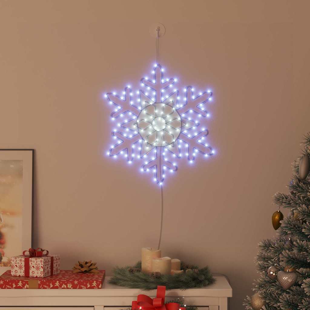 vidaXL Kerst sneeuwvlok met 156 LED Blauw 55,5 x 55,5 x 0,75 cm PVC