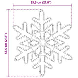 vidaXL Kerst sneeuwvlok met 156 LED Blauw 55,5 x 55,5 x 0,75 cm PVC