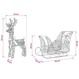 vidaXL Reindeer Pull Sled with 160 LED Warm White 30 x 12 x 54.5 cm PET