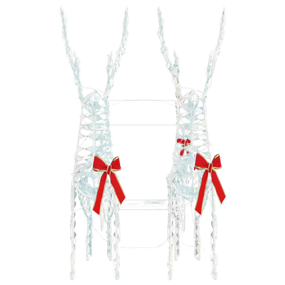 vidaXL Reindeer Pull Sled with 160 LED Warm White 30 x 12 x 54.5 cm PET