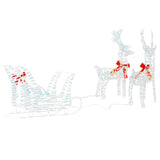 vidaXL Reindeer Pull Sled with 160 LED Warm White 30 x 12 x 54.5 cm PET