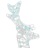 vidaXL Reindeer Pull Sled with 160 LED Warm White 30 x 12 x 54.5 cm PET
