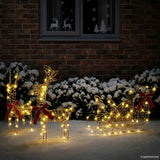 vidaXL Reindeer Pull Sled with 160 LED Warm White 30 x 12 x 54.5 cm PET