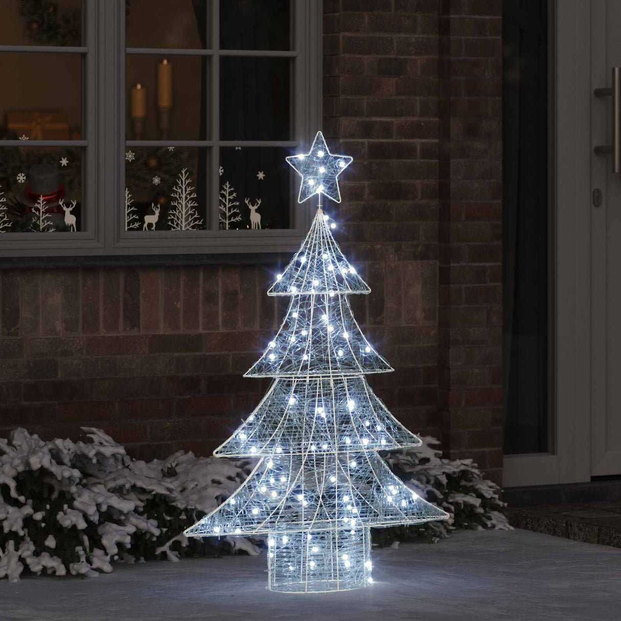 vidaXL Kerstboom met 100 LED Warmwit 120 cm Acryl