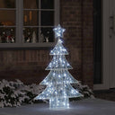 vidaXL Kerstboom met 100 LED Warmwit 120 cm Acryl