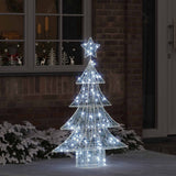vidaXL Kerstboom met 100 LED Warmwit 120 cm Acryl