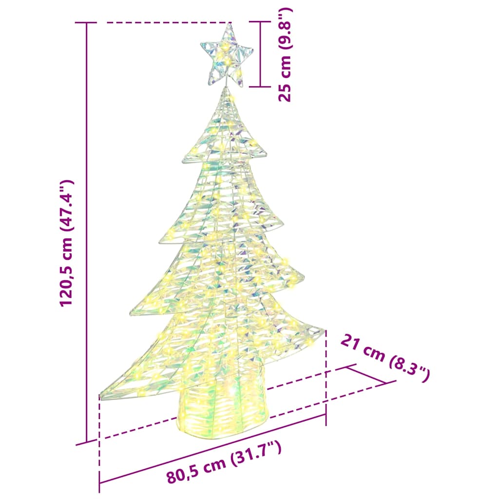 vidaXL Kerstboom met 120 LED Warmwit 120,5 cm PET