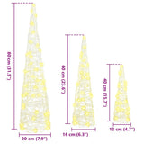 vidaXL Kerstboom met 90 LED 3 pcs Warmwit 20 x 20 x 80 cm Acryl