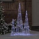 vidaXL Kerstboom met 90 LED 3 pcs Warmwit 20 x 20 x 80 cm Acryl