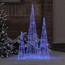 vidaXL Kerstboom met 90 LED 3 pcs Warmwit 20 x 20 x 80 cm Acryl