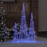 vidaXL Kerstboom met 90 LED 3 pcs Warmwit 20 x 20 x 80 cm Acryl